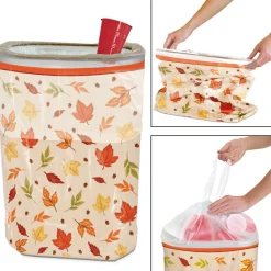 Fall Leaves Pop-Up Trash Bin, 13gal