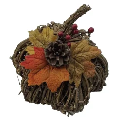 Fall Natural & Synthetic Pumpkin Decoration, 8in
