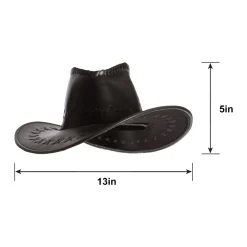 Faux Leather Cowboy Hat