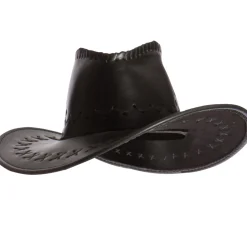 Faux Leather Cowboy Hat