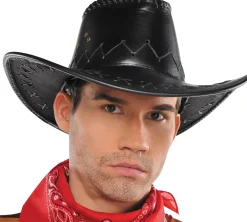 Faux Leather Cowboy Hat
