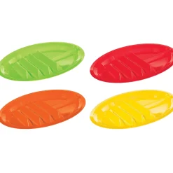 Fiesta Viva la Party Plastic Divided Plates, 12.8in x 8.6in, 4ct