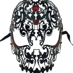 Filigree Black Skull Metal Mask