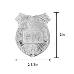 Firefighter & Police Officer Badges & Whistles, 12 Sets, 24pc - First Responders
