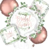 Floral Greenery Bridal Shower Foil Balloon Bouquet, 5pc