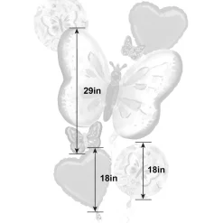 Fluttering Butterflies Foil Balloon Bouquet, 5pc