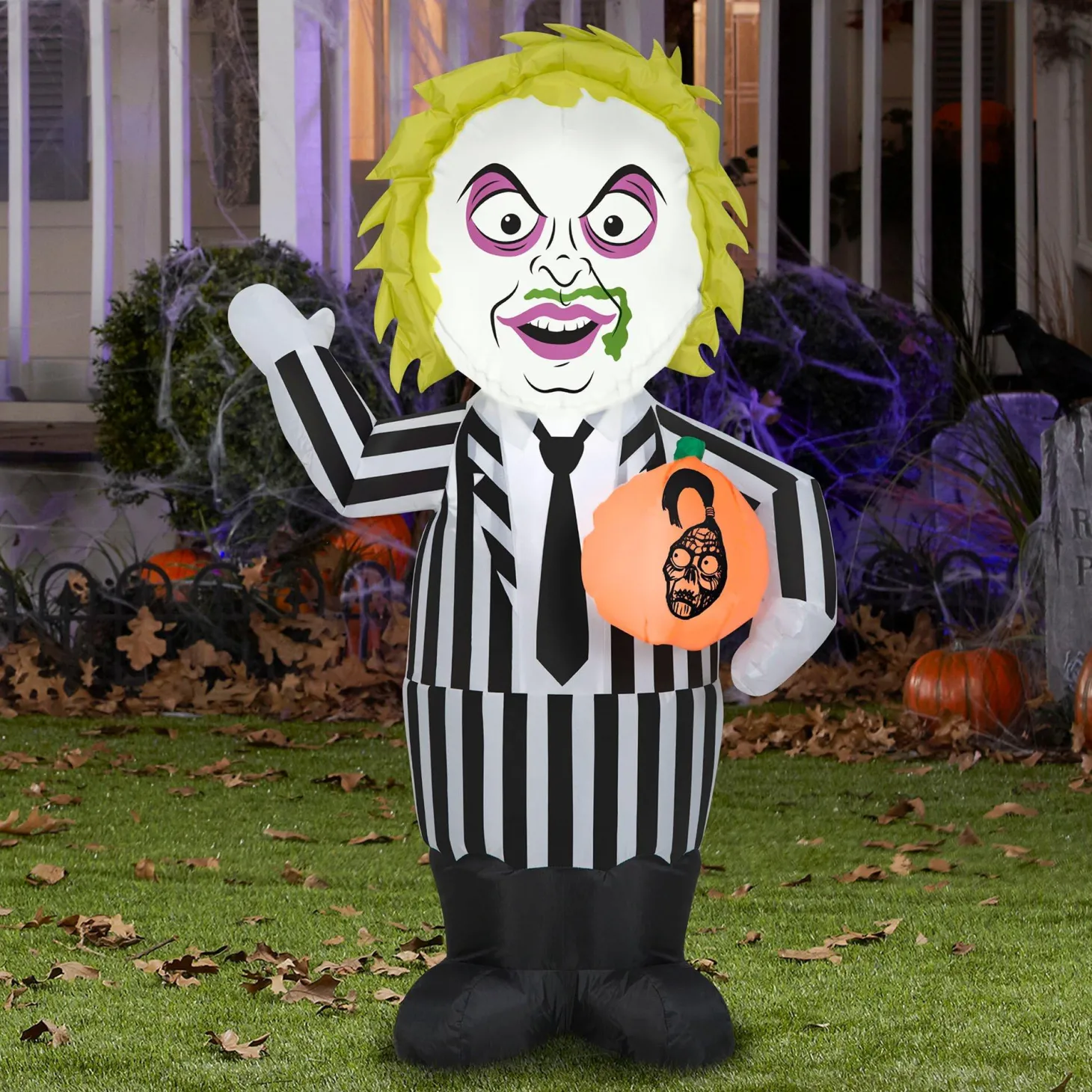 3.5 Foot Beetlejuice Light Up Halloween Inflatable Lawn Decoration