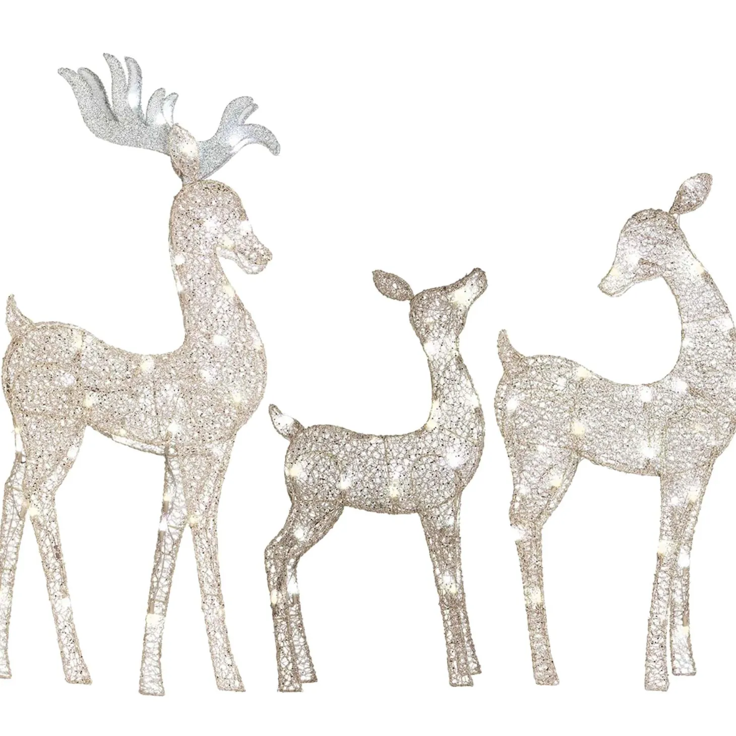 4 Foot Christmas Reindeer Family Flat-tastic Light Up Lawn Decoration