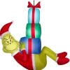 4 Foot Dr. Seuss The Grinch Hanging with Presents Light Up Christmas Inflatable Lawn Decoration