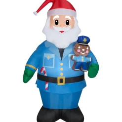 7 Foot Police Officer Santa Light Up Christmas Inflatable Lawn Decoration