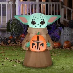 3.5 Foot Star Wars The Child & Pumpkin Light Up Halloween Inflatable Lawn Decoration