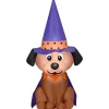4 Foot Witch Dog Light Up Halloween Inflatable Lawn Decoration