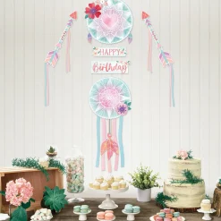 Free Spirit Boho Birthday Cardstock Wall Decorating Kit, 6pc