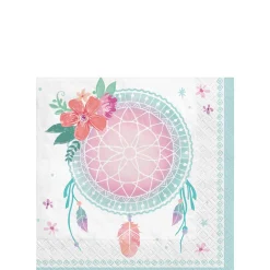 Free Spirit Boho Paper Beverage Napkins, 5in, 16ct