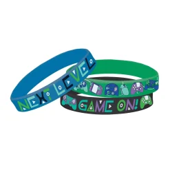 Game On Rubber Bracelets, 6ct