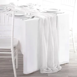 Gauze Fabric Table Runner, 10ft, Assorted Colors