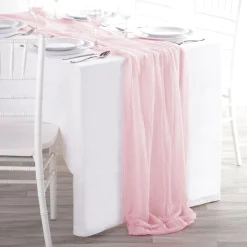 Gauze Fabric Table Runner, 10ft, Assorted Colors