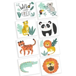 Get Wild Jungle Temporary Tattoos, 3 Sheets, 24ct