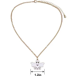 Ghost Pendant Necklace & Stud Earring Set