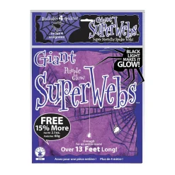 Giant Glow Super Spiderweb with 4 Spiders - 60 Grams, Assorted Colors