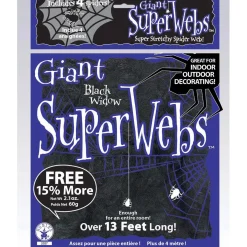Giant Glow Super Spiderweb with 4 Spiders - 60 Grams, Assorted Colors