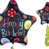 Giant Happy Birthday Star Balloon with Fringe Tail 31in