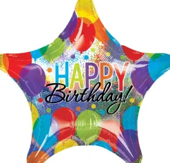 Giant Rainbow Balloon Bash Star Happy Birthday Balloon 28in