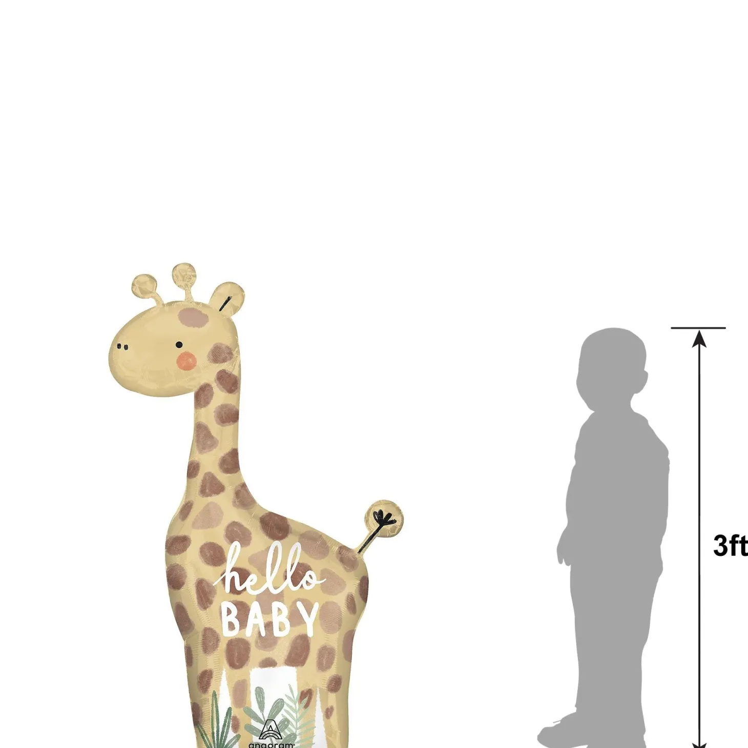 Giraffe Soft Jungle Foil Balloon, 42in