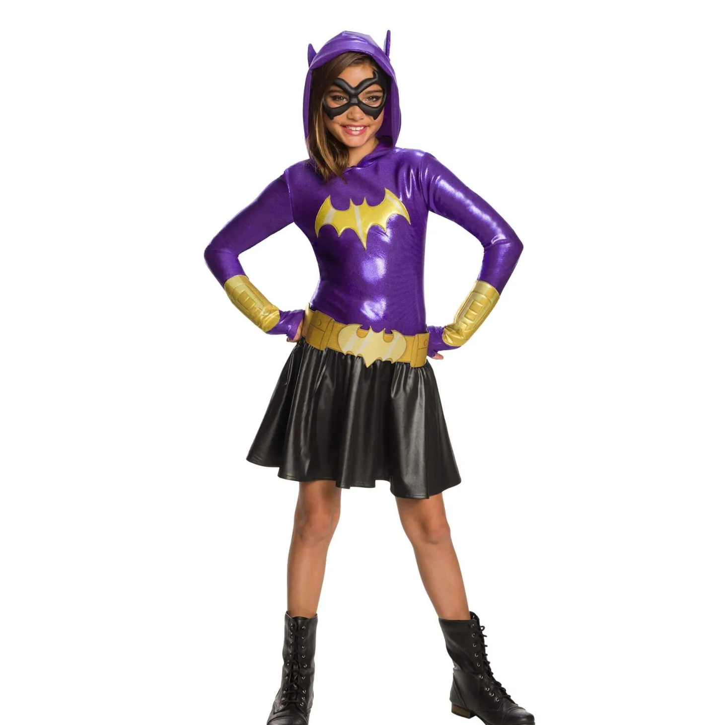 Girls' DC Superhero Girls Batgirl Hooded Dress and Eye Mask