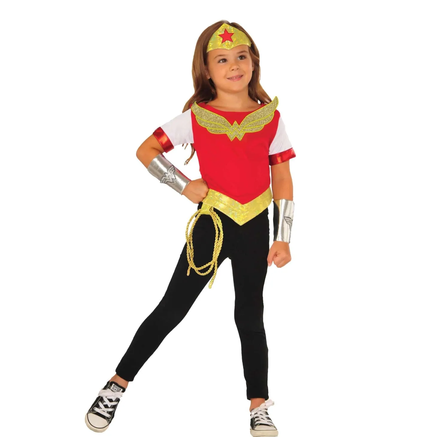 Girls' DC Superhero Wonder Woman Shirt and Accessory Set