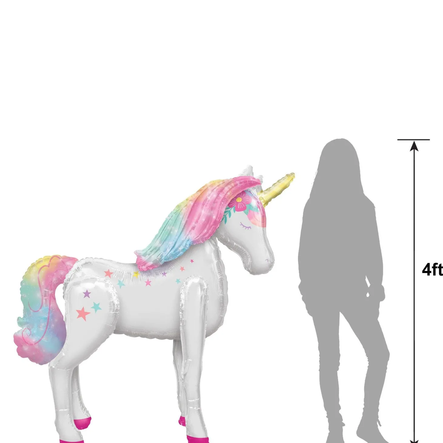 Gliding Enchanted Unicorn Foil Balloon, 46in