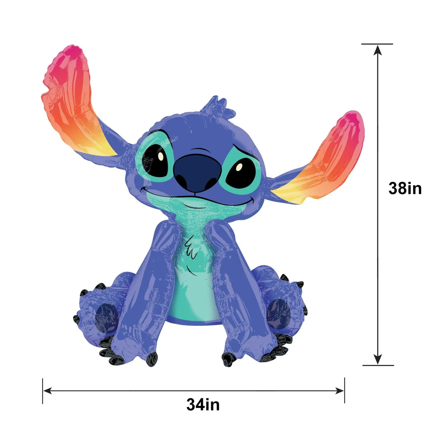 Gliding Stitch Foil Balloon, 34in x 38in - Disney Lilo & Stitch