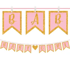 Glitter Baby Girl Clothespin Banner