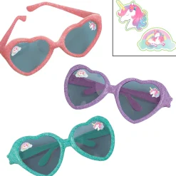 Glitter Enchanted Unicorn Plastic Sunglasses, 5in x 2in, 8ct