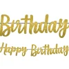 Glitter Gold Happy Birthday Banner