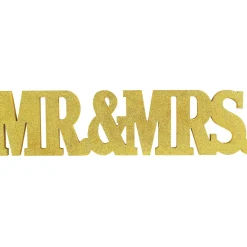 Glitter Gold Mr. & Mrs. Block Letter Sign