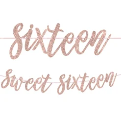 Glitter Gold Sweet 16 Birthday Banner