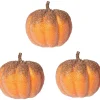 Glitter Gold Topped Pumpkins 3ct