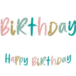 Glitter Happy Cake Day Birthday Letter Banner, 12ft
