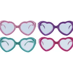 Glitter Heart-Shaped Glasses 12ct