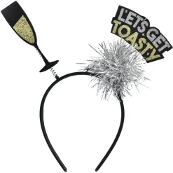 Glitter Let’s Get Toasty New Year’s Eve Head Bopper