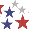 Glitter Patriotic Red, Silver & Blue Star Cutouts 10ct