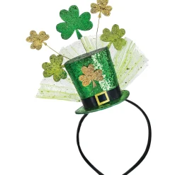 Glitter Shamrock St. Patrick's Day Top Hat Headband