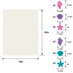 Glitter Shimmering Mermaids Fishnet Table Runner Decorating Kit, 13pc