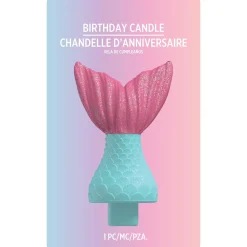 Glitter Shimmering Mermaids Wax Birthday Candle