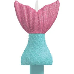 Glitter Shimmering Mermaids Wax Birthday Candle