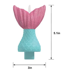 Glitter Shimmering Mermaids Wax Birthday Candle