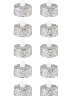Glitter Tealight Flameless LED Candles, 10ct, Assorted Colors