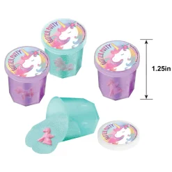 Glitter Unicorn Putty Party Favors for Kids with Toy Surprise, 12ct