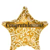 Gold Congratulations Star Balloon, 19in